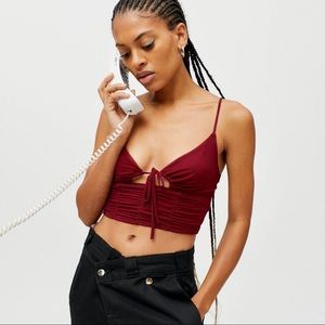 Urban Outfitters My Sweetheart Mesh Tie-Front Cami